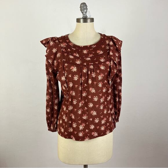 Madewell Ladder-Trim Ruffle Top in Homestead Bouquet - Picture 2 of 8